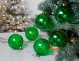 Набор ёлочных шаров антея, стекло, зелёный, 10 см, 6 шт, EDG 687134-70-набор