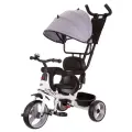 Велосипед коляска трехколесный Pilot PT1GR с ручкой управления, поворотное сиденье, серый белый черный