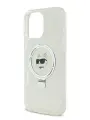 Lagerfeld для iPhone 16 Pro Max чехол PC/TPU + Ring stand NFT Choupette head Hard Transp (MagSafe)