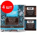 Комплект 4 шт, Шоколад порционный с фундуком и печеньем WELDAY, молочный 27%, 400 г (80 плиток по 5 г)
