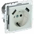 IEK BRITE Роз. с заземлением/ш 16А с USB A+A 3,1А РЮш10-2-БрЖ жемч, BR-R14-16-U21-D31-K36