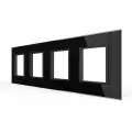 Рамка для розетки 4 поста, цвет черный, стекло LIVOLO ORIGINAL