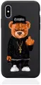 Черный силиконовый чехол для iPhone X/Xs Мишка Compton для Айфон 10/10с