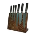 Магнитная подставка для ножей Woodinhome KS002XSOB, деревянная, нескользящая, цвет темно-коричневый, 6 ножей