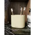 Стакан для зубных щеток, стакан для ванной Astrid Duo, 12.5х8.5х10 см, бетон, кремовый матовый