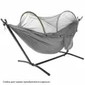 Гамак подвесной SJ-A18-6, 260х150 см, серый, с москитной сеткой