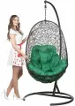 Подвесное кресло Bigarden Easy, искусственный ротанг, со стойкой, зелёное, до 120кг