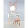 Туалетный столик детский Зайка розовый + Пуф мягкий розовый от DIMDOM kids