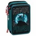 Пенал Ниндзя с наполнением (пишущие принадлежности) , 19 х 13.5 х 7 см , Черный, Brunnen (Германия)