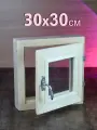 Окно-форточка, 30x30 см, двойное стекло, липа, собственное производство