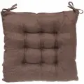 Подушка на стул с завязками, 35х35 см, шоколад, PRIMO