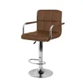 Барный стул Эколайн крюгер АРМ, экокожа, с подлокотниками, коричневый