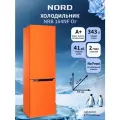 Двухкамерный холодильник NORD NRB 164NF Or с нижней морозилкой, отдельностоящий норд объемом 343 л, оранжевый матовый