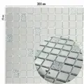 Зеркальная плитка мозаика Surface 300х300 мм (уп. 10 шт. /на сетке /с элементом 25х25 мм Серебро (90%) + Хрусталь (10%) / толщина 4 мм