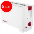 Комплект 5 штук, Тостер SCARLETT SC-TM11013, 650Вт, белый