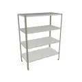 Стеллаж кухонный 1000х300х1800, 4 нерж. полки AISI 430, каркас оцинкованный уголок