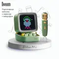 Портативная колонка с микрофоном Divoom Ditoo Mic Green 15 Вт LED-экран пиксельный Bluetooth Акк. 5000 мАч USB Type-C Слот Micro SD Эффект шумоподавления 9 голосовых режимов 18 звуковых эффектов