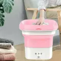 Портативная мини стиральная машина Homzon, для нижнего белья, складная, 7л, на 1кг белья / 20*20*26 см / цвет Розовый