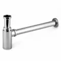 Сифон круглый, хром , нержавеющая сталь, регулируемая верхняя часть