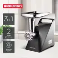 Мясорубка электрическая редмонд RMG-1245, 1,6 кг/мин, лоток из стали, функция реверс, 2 диска, насадка для колбасок