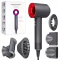 Набор фен Supersonic hair dryer Серый с красным (6 в 1) 3M
