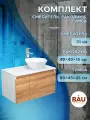 Комплект для ванной, 3 предмета (тумба Bau Dream Blackwood 80 + раковина на столешницу BAU Crystal 40х40, белая, смеситель высокий Hotel Still)