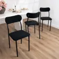 Стулья для кухни SANYAK комплект 3 шт мягкие со спинкой для обеденной зоны, велюр, Черный
