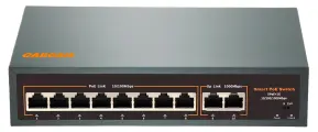 Коммутатор CARCAM POE-0820S, 8+2 портов, 120 Вт, 2Lan (RJ45), до 250 м