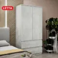 Шкаф для одежды Letta Пакс Бетон, 2 в 1, ЛДСП, распашные дверцы, серый
