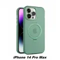 Чехол для iPhone 14 PRO MAX с MagSafe и кольцом подставкой, цвет зеленый матовый