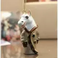 Елочная игрушка статуэтка Конь в пальто, фарфор, ручная роспись, Символ года 2026