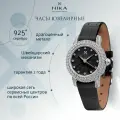 Наручные часы НИКА, серебро, фианит, черный