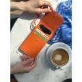 Чехол-сумка для телефона из натуральной кожи Petek 1855 22085P. X10.89 оранжевый, зернистый