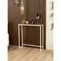 Туалетный столик консольный в стиле Лофт Шели белый металл, белый/коричневый