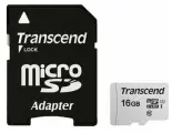 2 шт. Карта памяти microSDHC 16 GB TRANSCEND UHS-I U1, 95 Мб/сек (class 10), адаптер, TS16GUSD300S-A