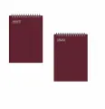 Attache Блокнот А4, 80 л, гребень, клетка, пластик, бордовый с тиснением, 2 уп