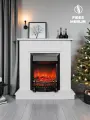Камин электрический Fires Merlin Флора WT белый с очагом, пульт ДУ, с обогревом, напольный