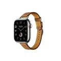 Часы Apple Watch Hermès Series 10 GPS + Cellular 42mm Natural Titanium Case with Gold Attelage Single Tour оригинал