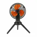 Наружное USB-освещение палатки с электрическим вентилятором на штативе-черно-оранжевый
