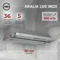 Кухонная вытяжка встраиваемая MBS ARALIA 190 INOX/90 см/производительность 900м3/ч, низкий уровень шума.