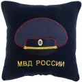 Подушка сувенирная МВД россии 35х35 вышитая темно-синяя