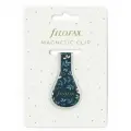 Закладка зажим магнитный FILOFAX Garden Magnetic Clip двусторонняя синий цветы