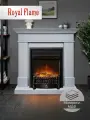 Камин электрический напольный Royal Flame модель California смоук керамик с очагом Fobos M Black RC, портал из МДФ, очаг с эффектом реального пламени, оборевом 1500 Вт, пультом ДУ