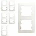 Рамка Schneider Electric Glossa двухместная вертикальная перламутр (комплект из 5 шт.)