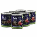 Консервы с говядиной и сердцем BRIT PREMIUM BY NATURE для взрослых собак всех пород, 6 шт.*850 г