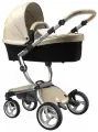 Коляска 2в1 Mima Xari Champagne на серебристом шасси с матрасиками Sandy Beige в комплекте конверт