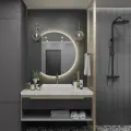 Зеркало Дафна 110*90 с нейтральной LED-подсветкой обрез слева механическая кнопка