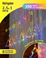 Гирлянда-бахрома «Звёзды и ёлочки» Navigator 95 126, разноцветный свет, 2.5 м, IP20