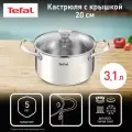 Кастрюля 3.1 л 20 см Tefal Cook Eat B9214474 с крышкой, из нержавеющей стали, с мерной шкалой, для всех типов плит, включая индукционные, гарантия на нержавеющую сталь 5 лет