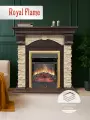 Камин электрический напольный Dublin Sft темный дуб с очагом Majestic Brass от бренда Royal Flame